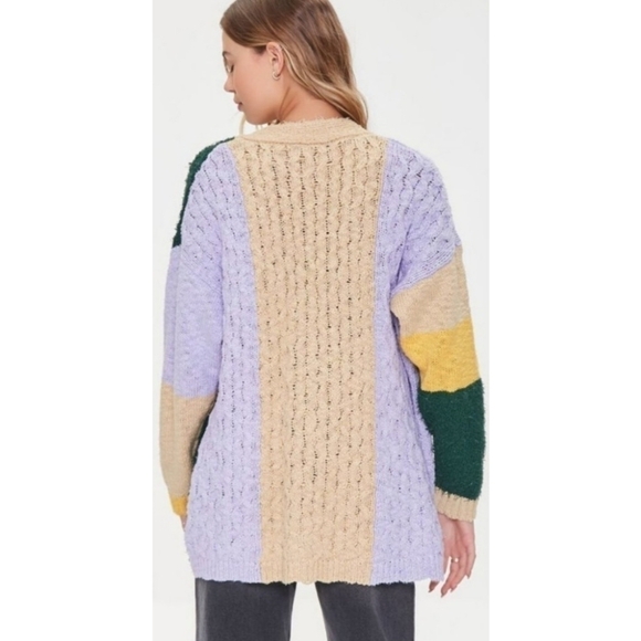 NWT Forever 21 Colorblock Cardigan Sweater - Picture 2 of 8
